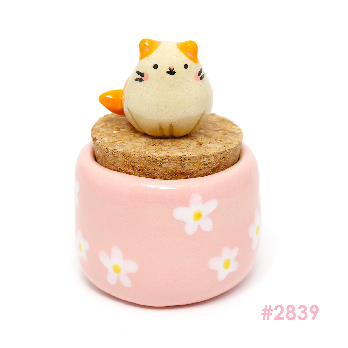 Ceramic Kitty Container with Cork #2839-2843