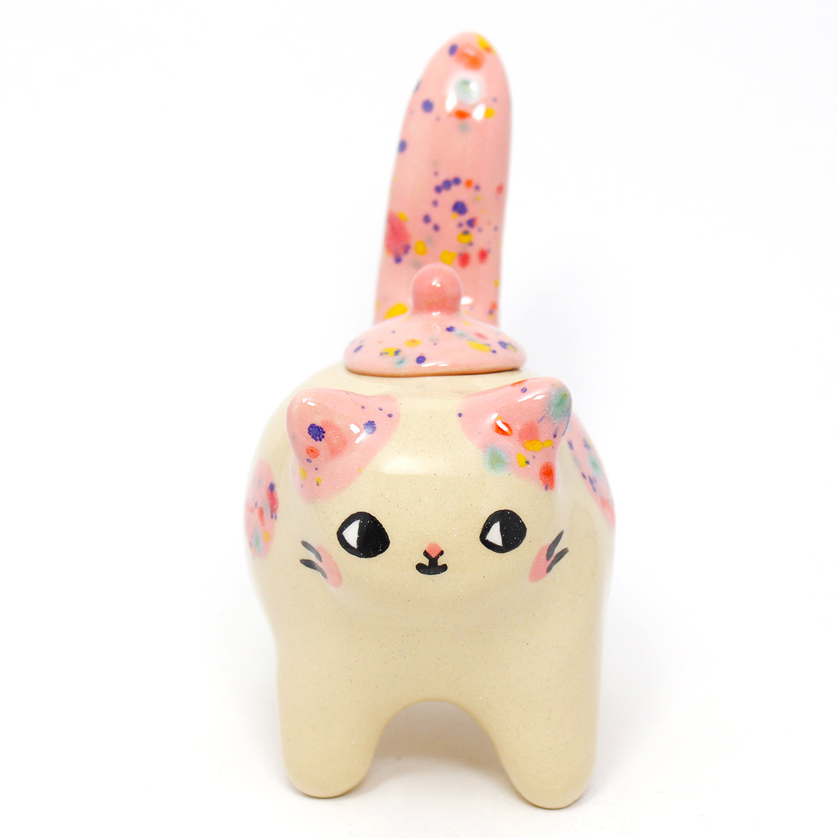 Ceramic Kitty Container with Lid #2687