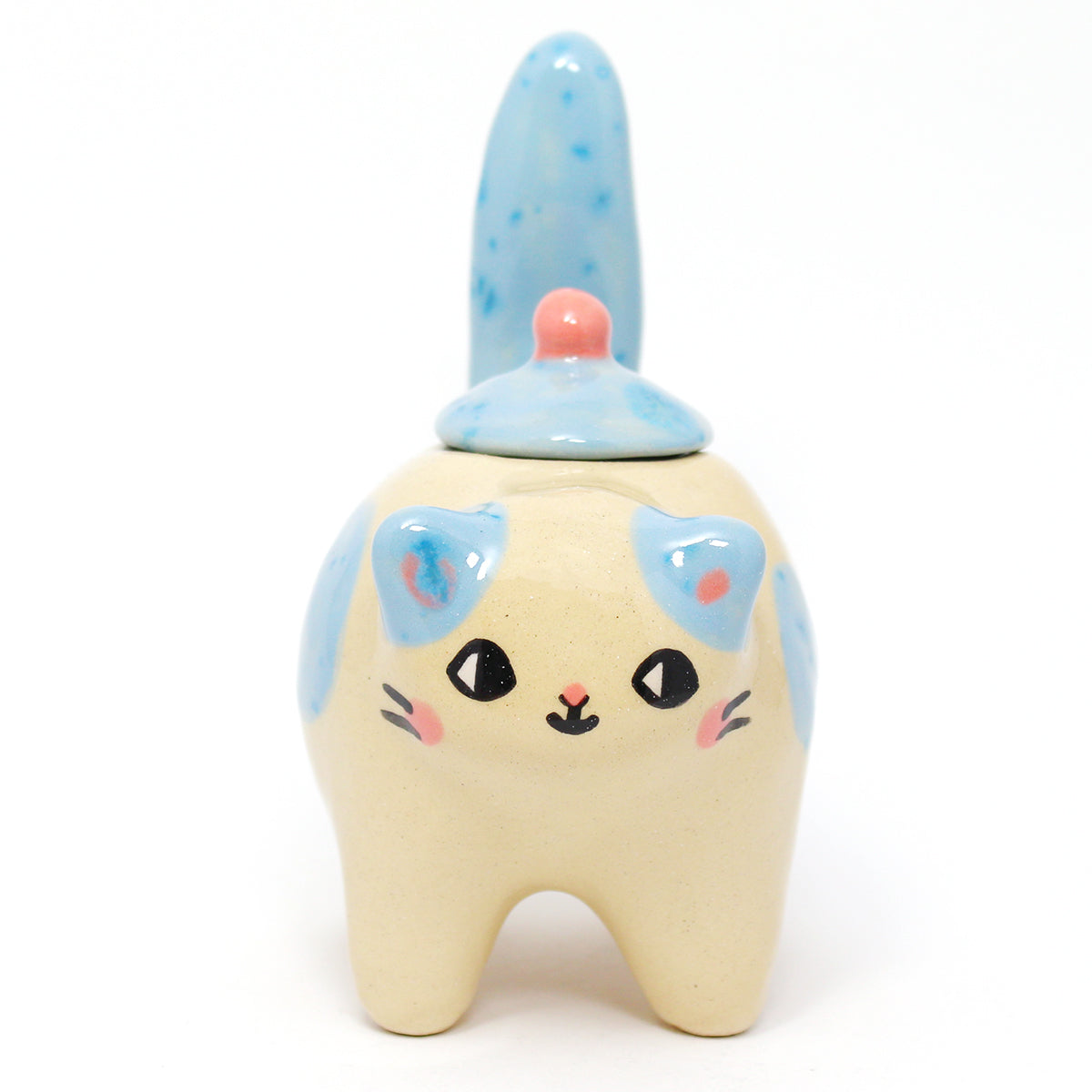 Ceramic Kitty Container with Lid #2688
