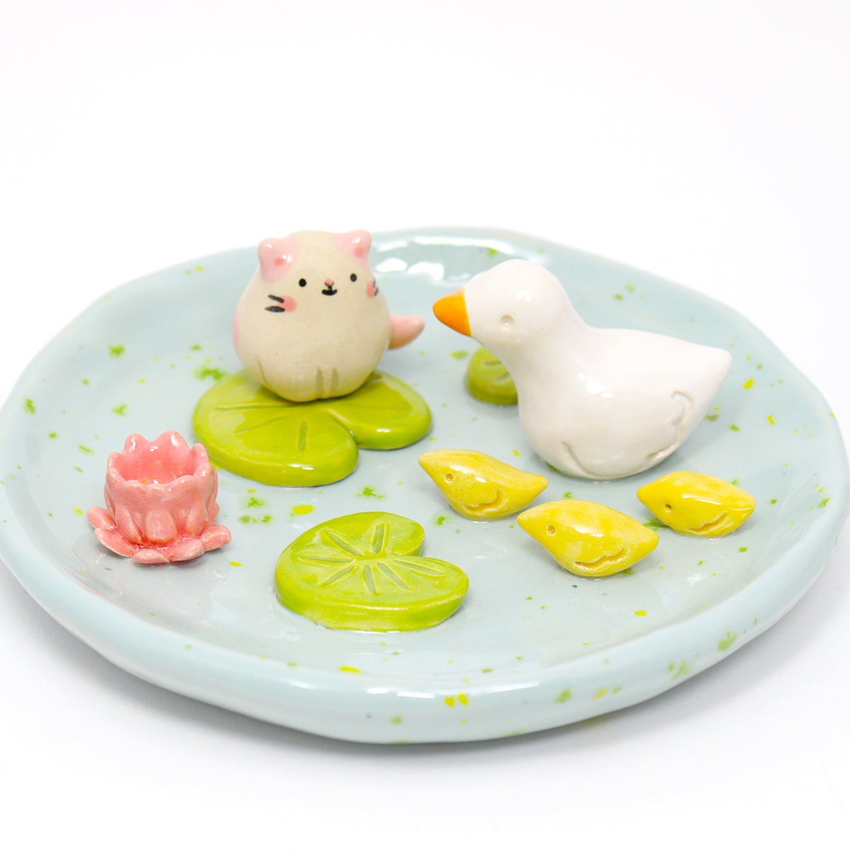 Ceramic Duck Pond Trinket Dish #2696