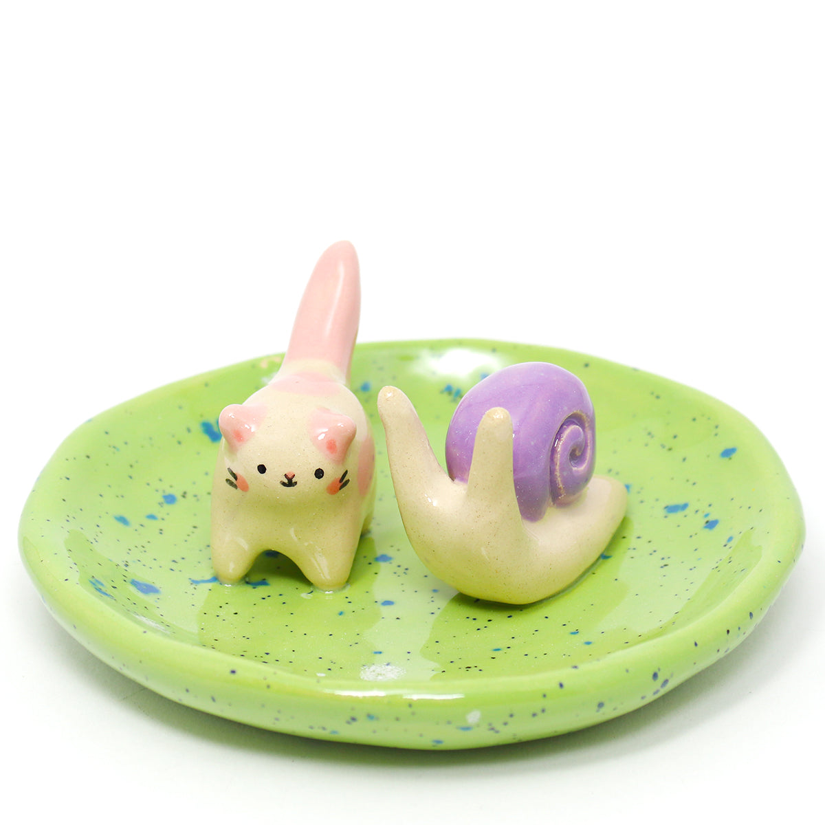 Ceramic Snail Cat Trinket Dish #2701