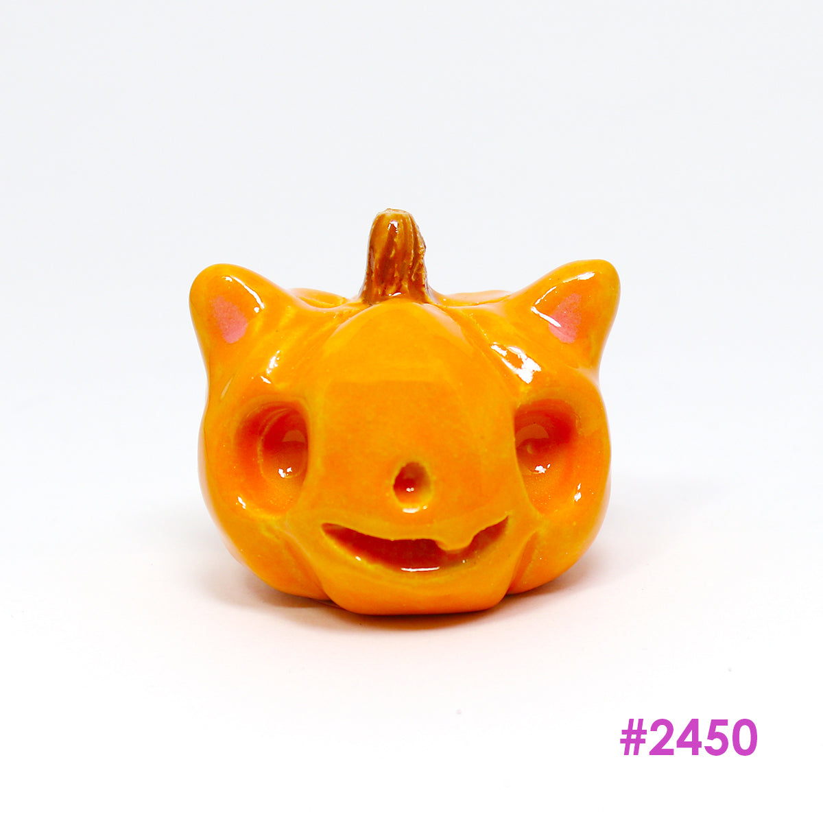 Ceramic Mini Pumpkin Cat Figurine - #2450-2454