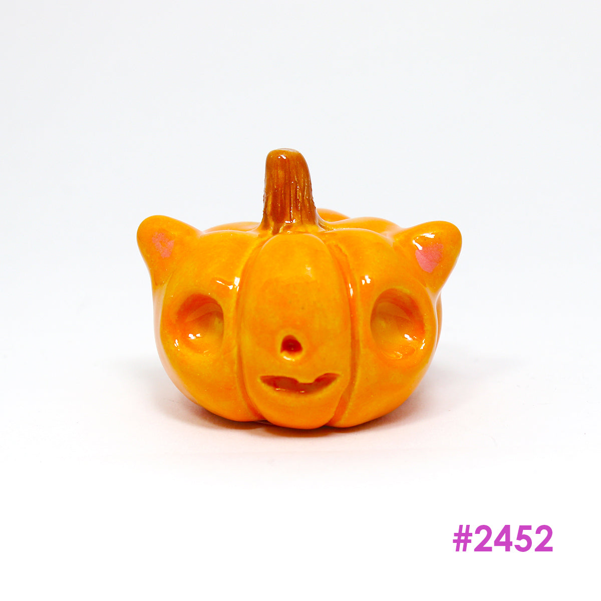 Ceramic Mini Pumpkin Cat Figurine - #2450-2454