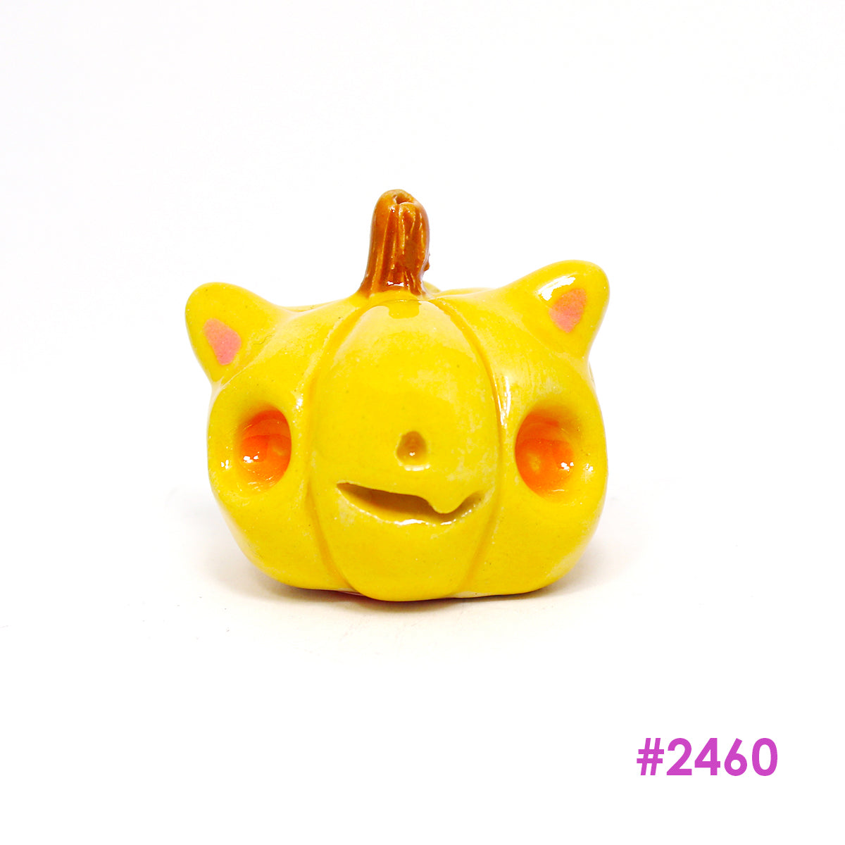 Ceramic Mini Pumpkin Cat Figurine - #2460-2463