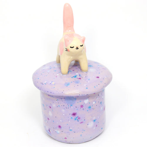 Ceramic Kitty Container with Lid #2252