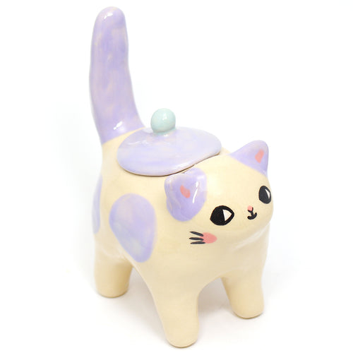 Ceramic Kitty Container with Lid #2264
