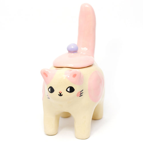 Ceramic Kitty Container with Lid #2265
