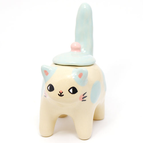Ceramic Kitty Container with Lid #2266