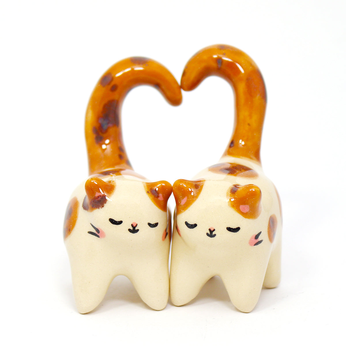 Ceramic Love Cats Set of 2 Mini Figurines #2820