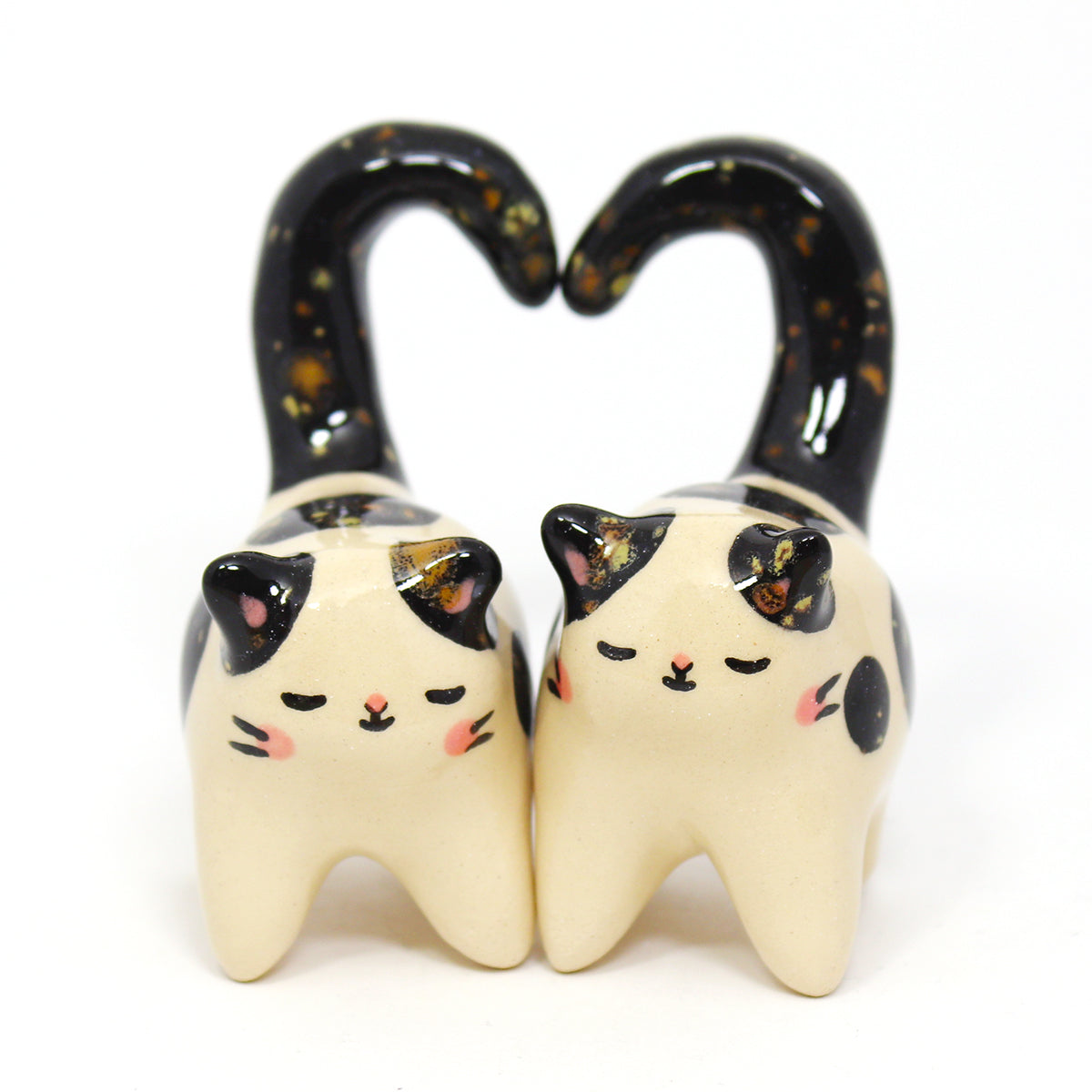 Ceramic Love Cats Set of 2 Mini Figurines #2821