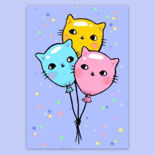 Balloon Cats Postcard