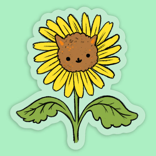 Sunflower Cat Sticker