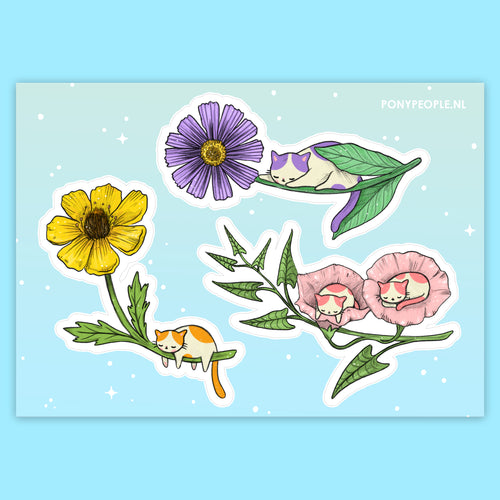 Sleepy Kitty Sticker Set