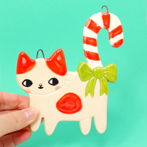 Ceramic Candy Cat Wall Hanging #2995