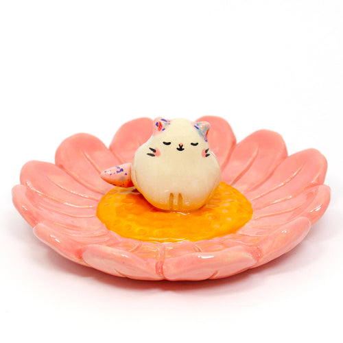 Ceramic Zinnia Cat Trinket Dish #2826