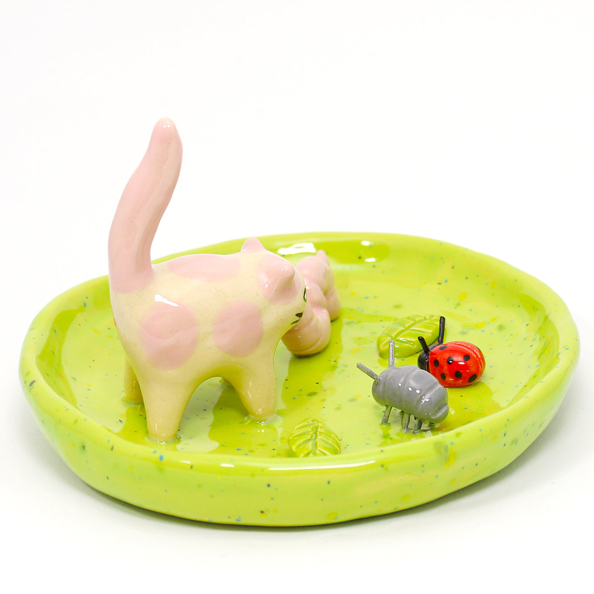 Ceramic Bug Kitty Trinket Dish #2157