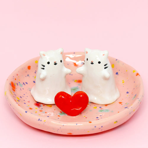 Ceramic Ghost in Love Trinket Dish #2880