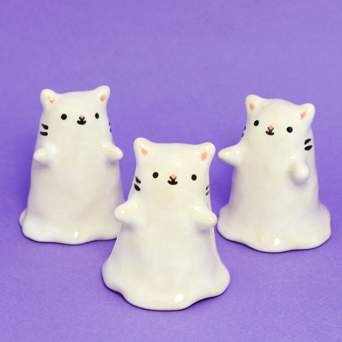 Ceramic Ghost Kitty Figurine - #2907-2911