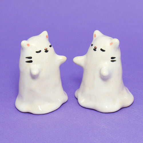 Ceramic Ghost Kitty Figurine - #2912-2916