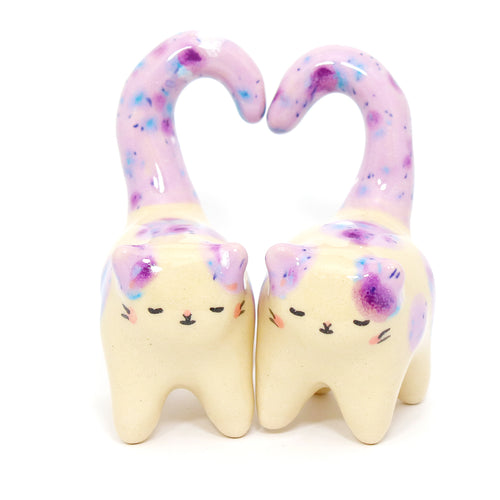 Ceramic Love Cats Set of 2 Mini Figurines #3175