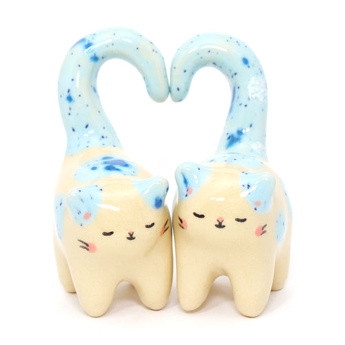 Ceramic Love Cats Set of 2 Mini Figurines #3176
