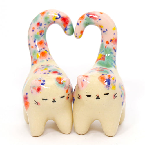 Ceramic Love Cats Set of 2 Mini Figurines #3177