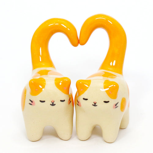 Ceramic Love Cats Set of 2 Mini Figurines #3179