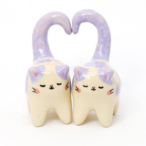 Ceramic Love Cats Set of 2 Mini Figurines #2960