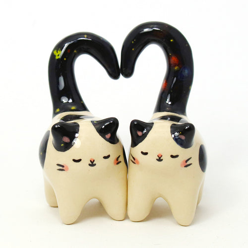 Ceramic Love Cats Set of 2 Mini Figurines #2961