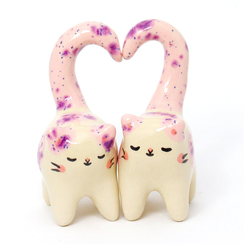 Ceramic Love Cats Set of 2 Mini Figurines #2962