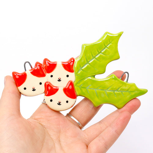 Ceramic Holly Cat Wall Hanging #2998