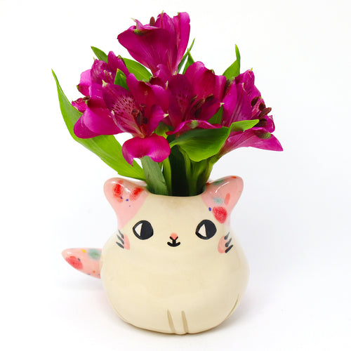 Ceramic Kitty Vase #2949