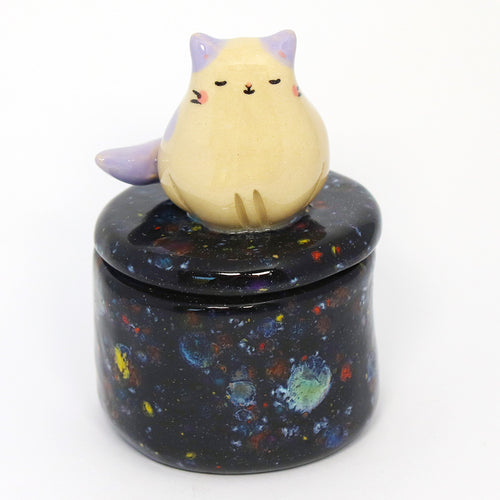 Ceramic Cat Container with Lid #3197