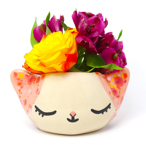 Ceramic Kitty Planter Pot Medium - #3018