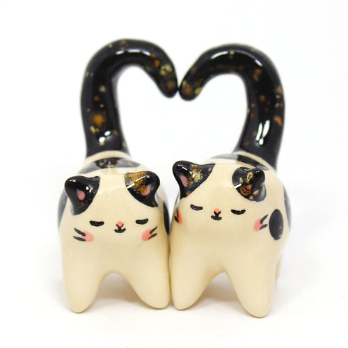 Ceramic Love Cats Set of 2 Mini Figurines #2821