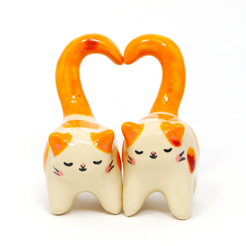 Ceramic Love Cats Set of 2 Mini Figurines #2823