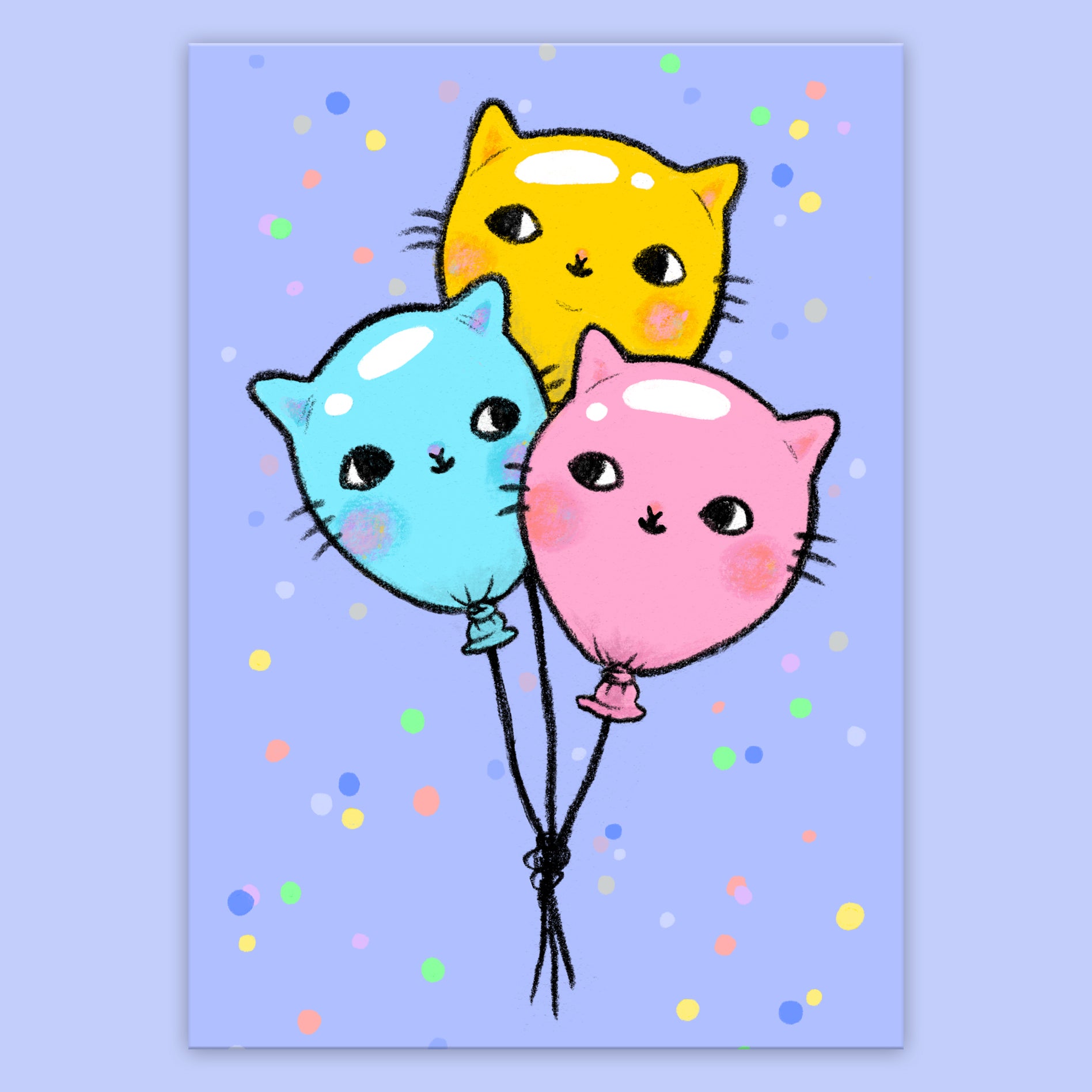 Balloon Cats Postcard