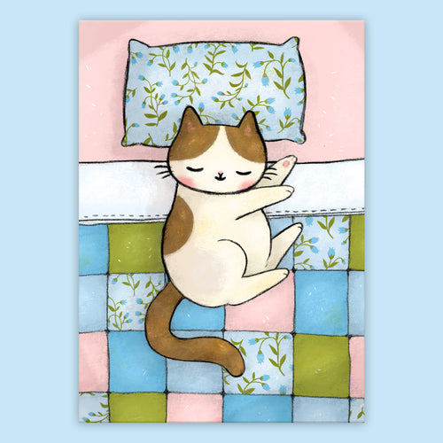 Cat in the Bed Postcard