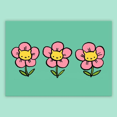 Flower Cats Postcard