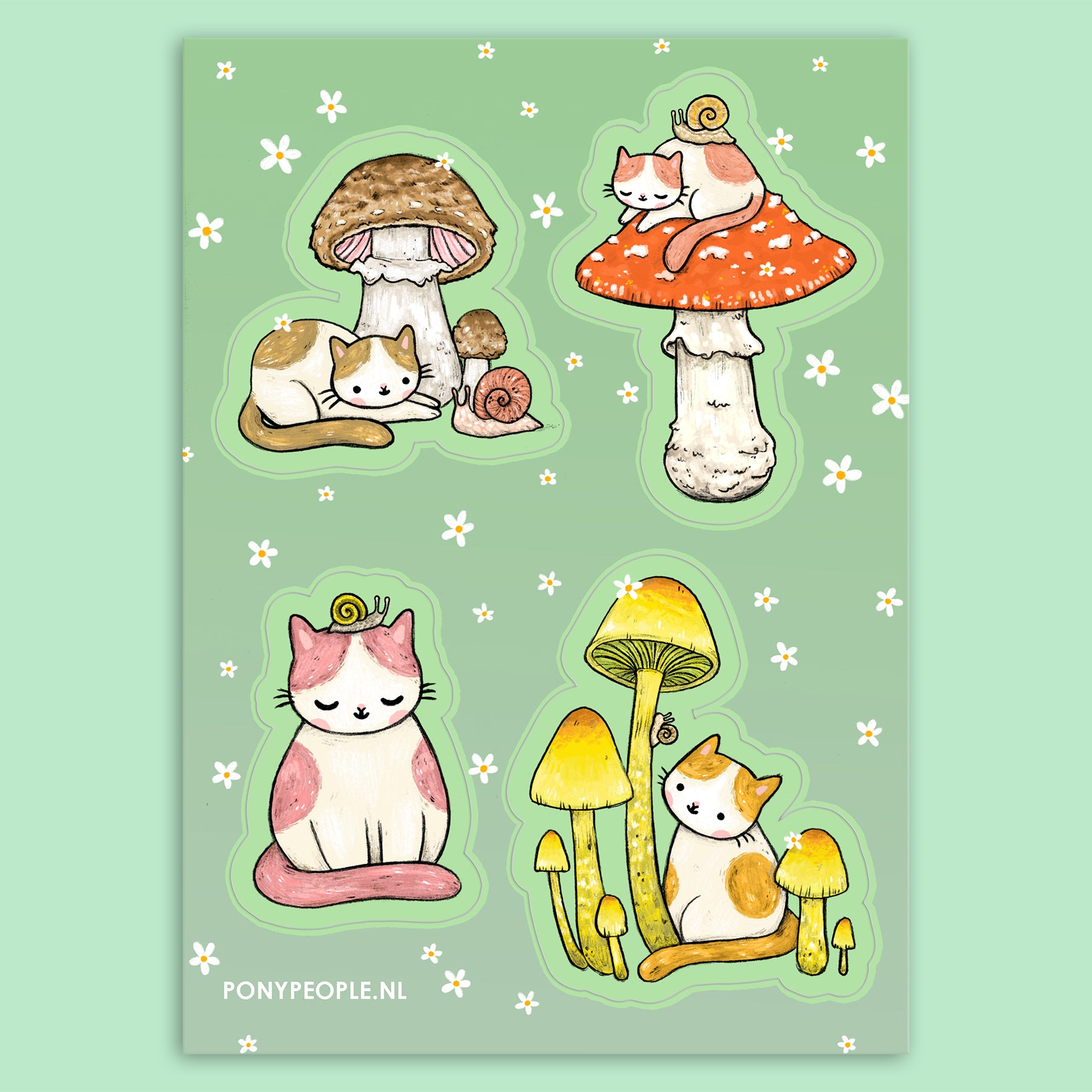 Cats and Snails Sticker Set
