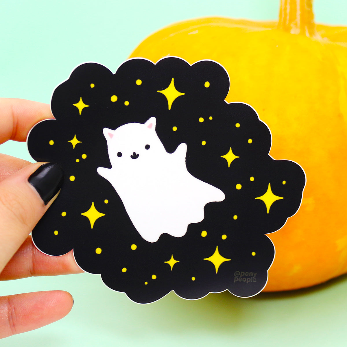 Ghost Kitty Transparent Sticker