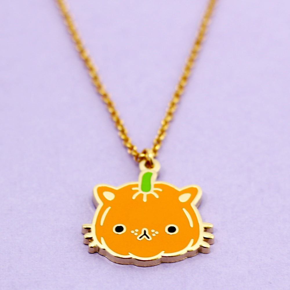 Pumpkin Kitty Necklace - SALE