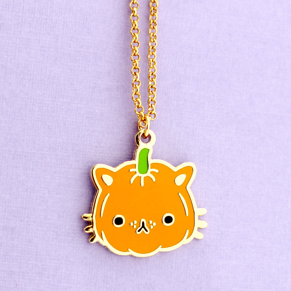 Pumpkin Kitty Necklace - SALE