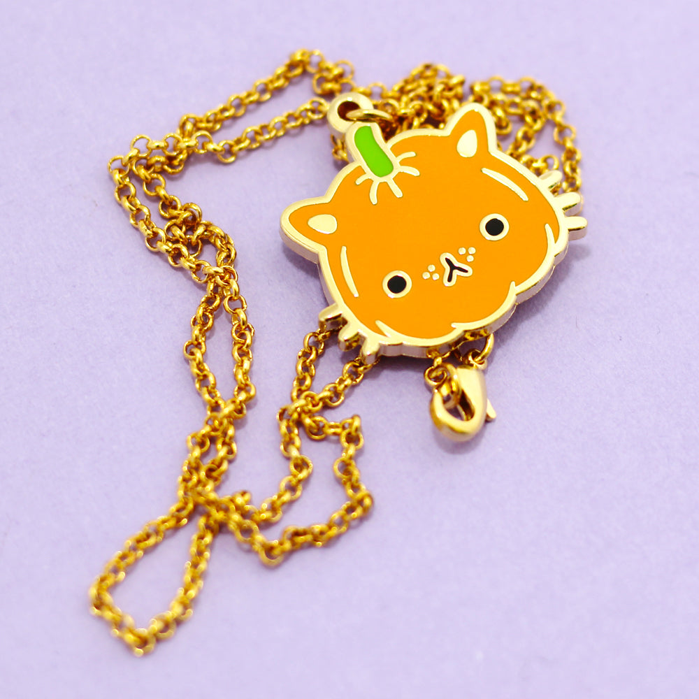 Pumpkin Kitty Necklace