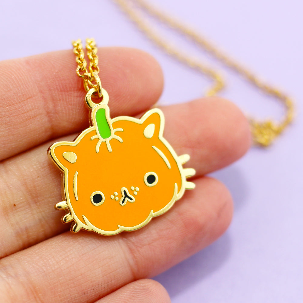 Pumpkin Kitty Necklace