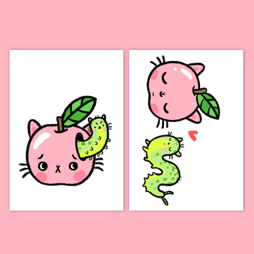 Hungry Caterpillar - Set of two Postcards