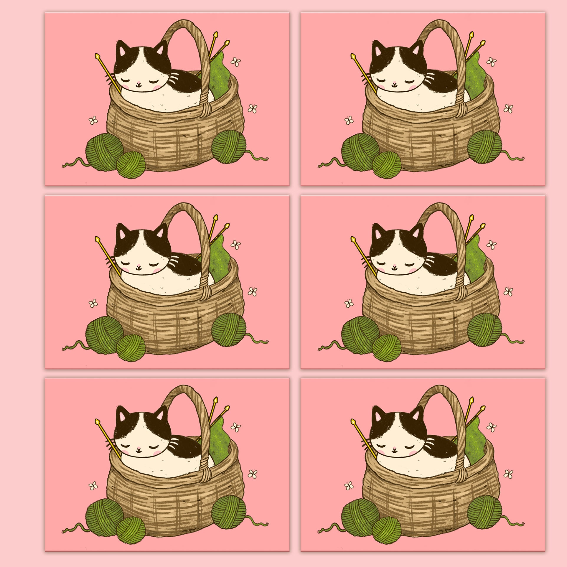 Knitty Cat Postcard