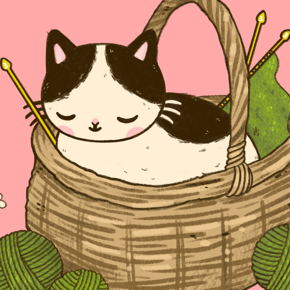 Knitty Cat Postcard
