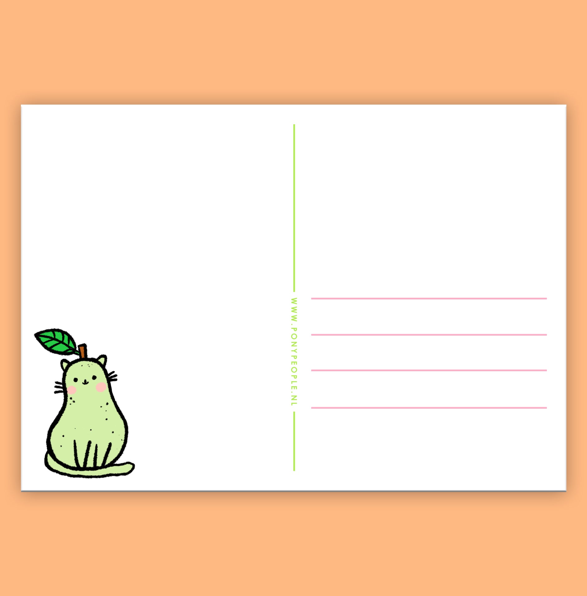 Pear Kitty Postcard