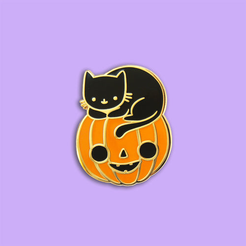 Pumpkin Kitten Pin